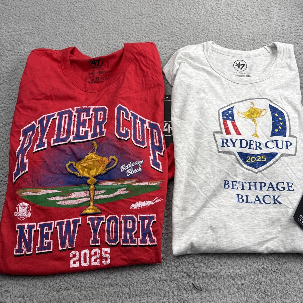 '47 Brand Ryder Cup 2025 T-Shirt Mens XXL Gray Red Graphic 2-Pack